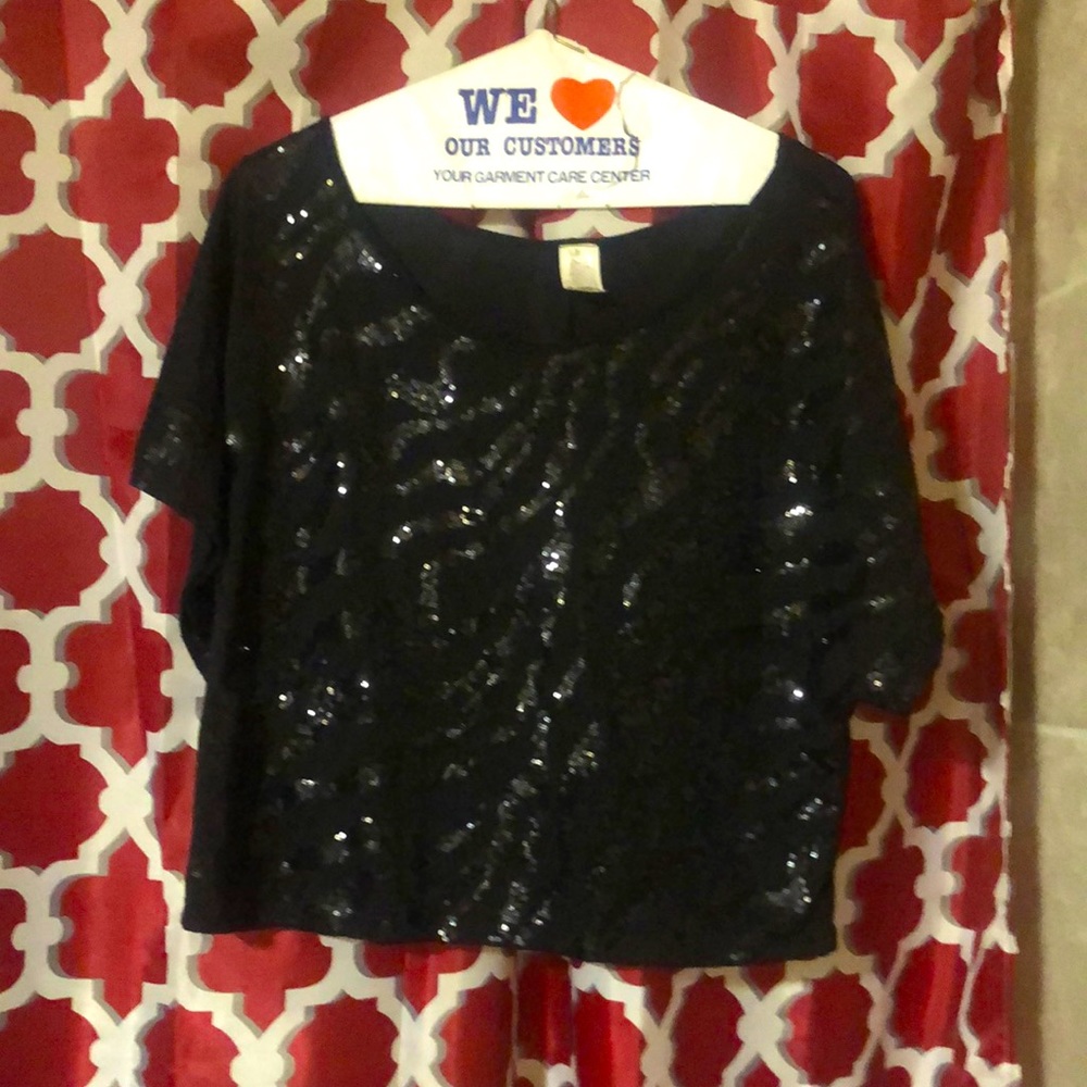 Black shiny shirt